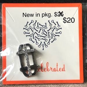 KERP Collective Large silver pave cross.